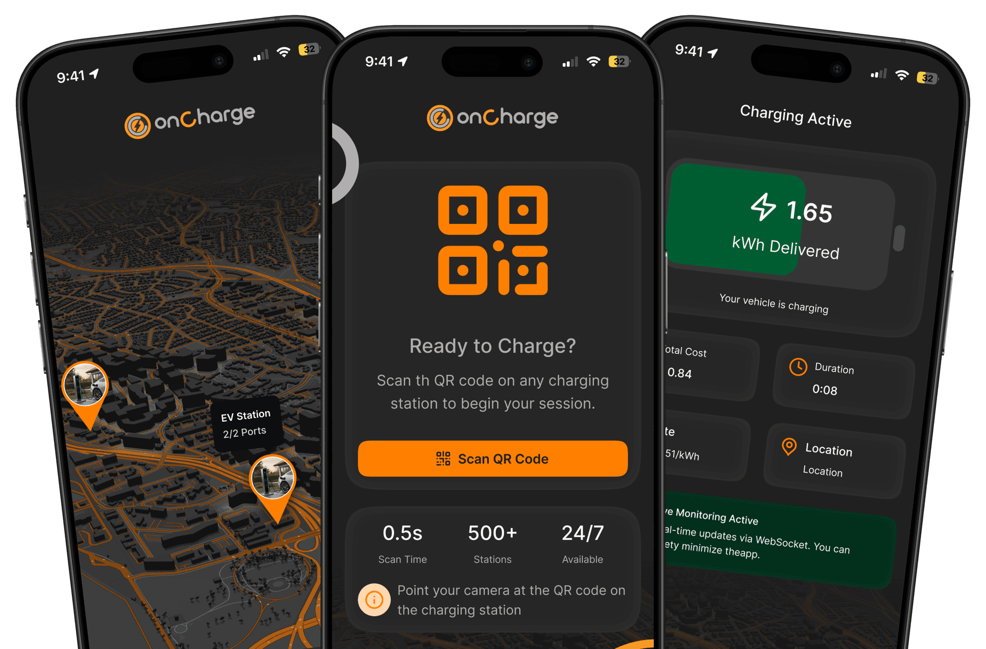 OnCharge Driver App Interface